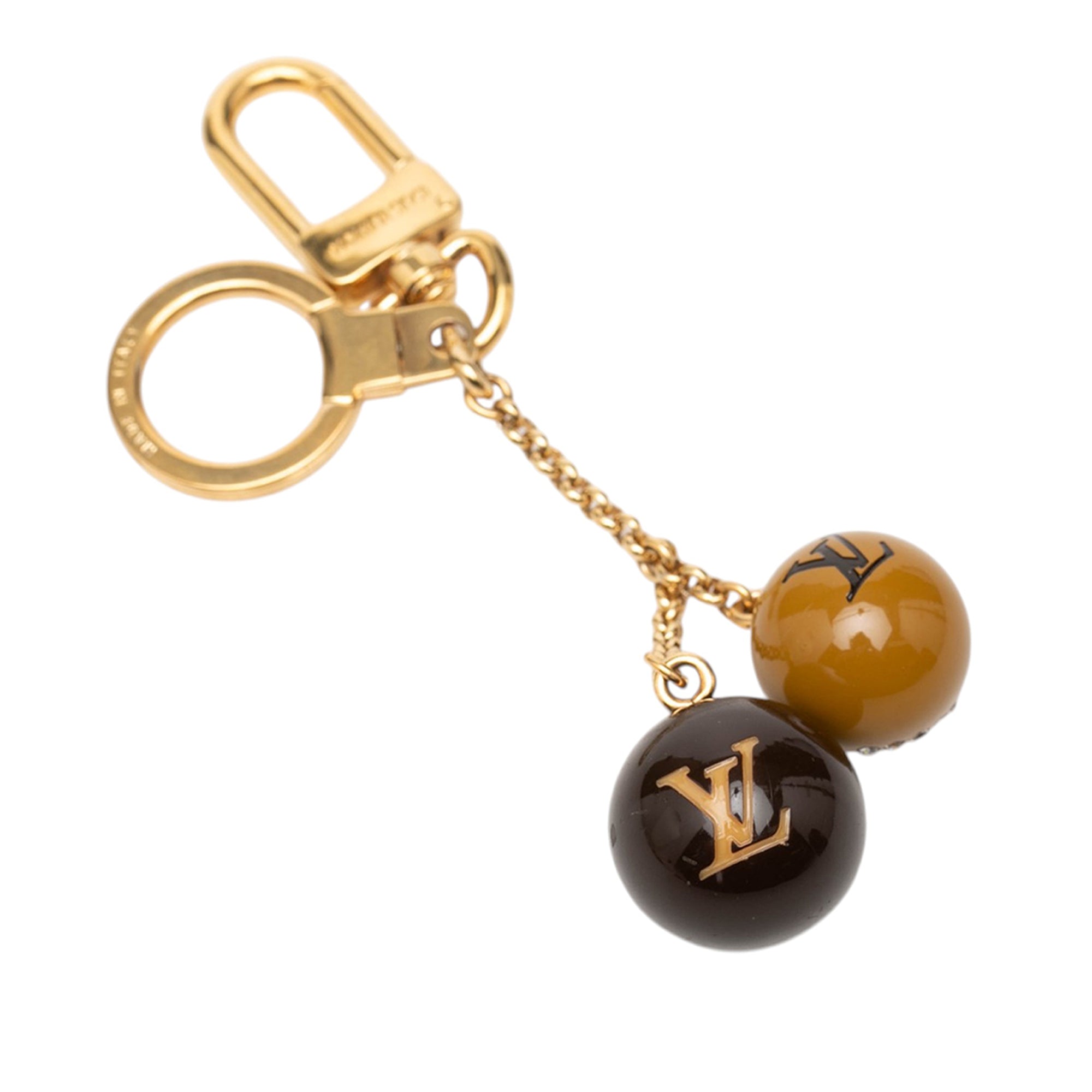 Gold Plated Strass and Resin Jack and Lucie Key Holder and Bag Charm - Image 2