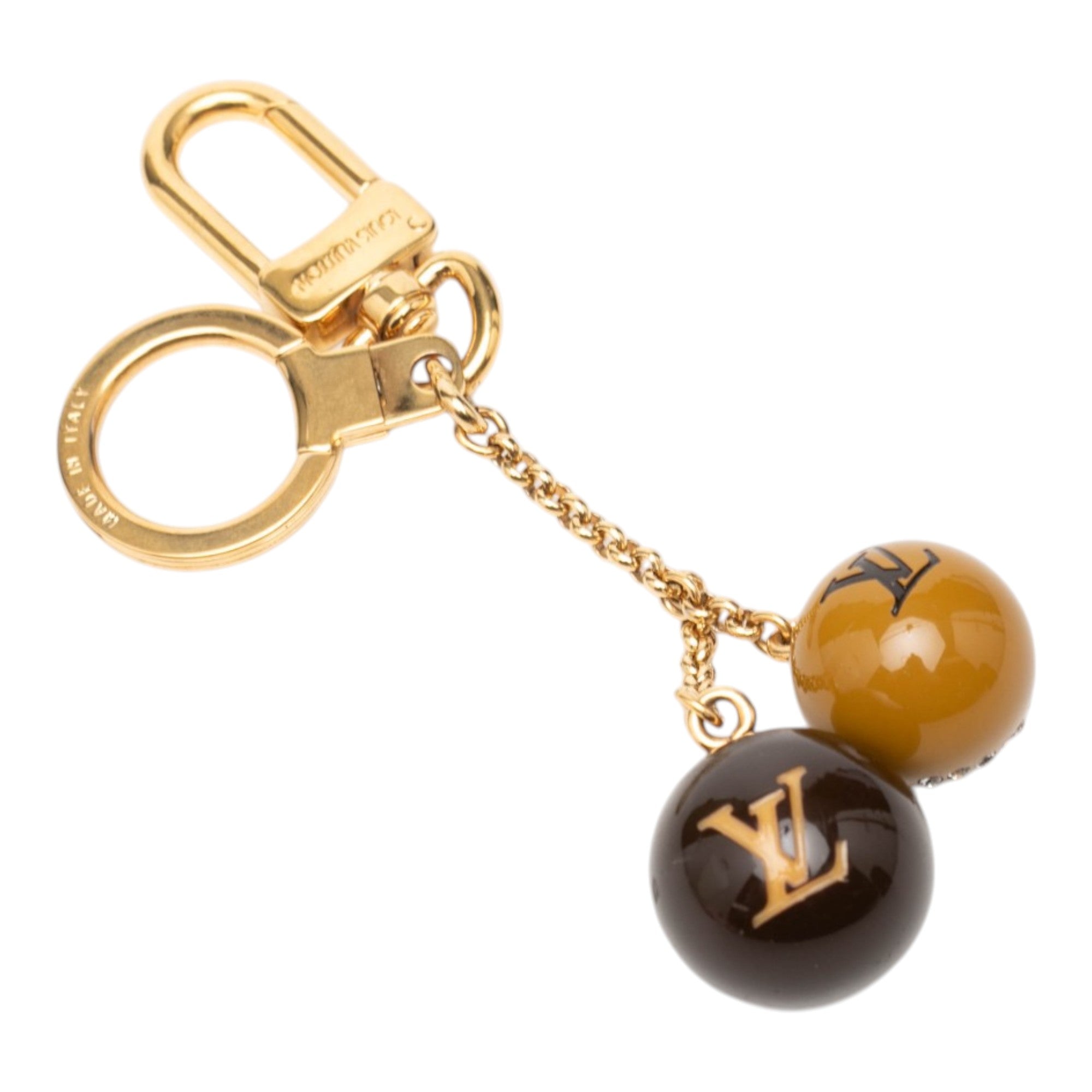 Gold Plated Strass and Resin Jack and Lucie Key Holder and Bag Charm - Image 3