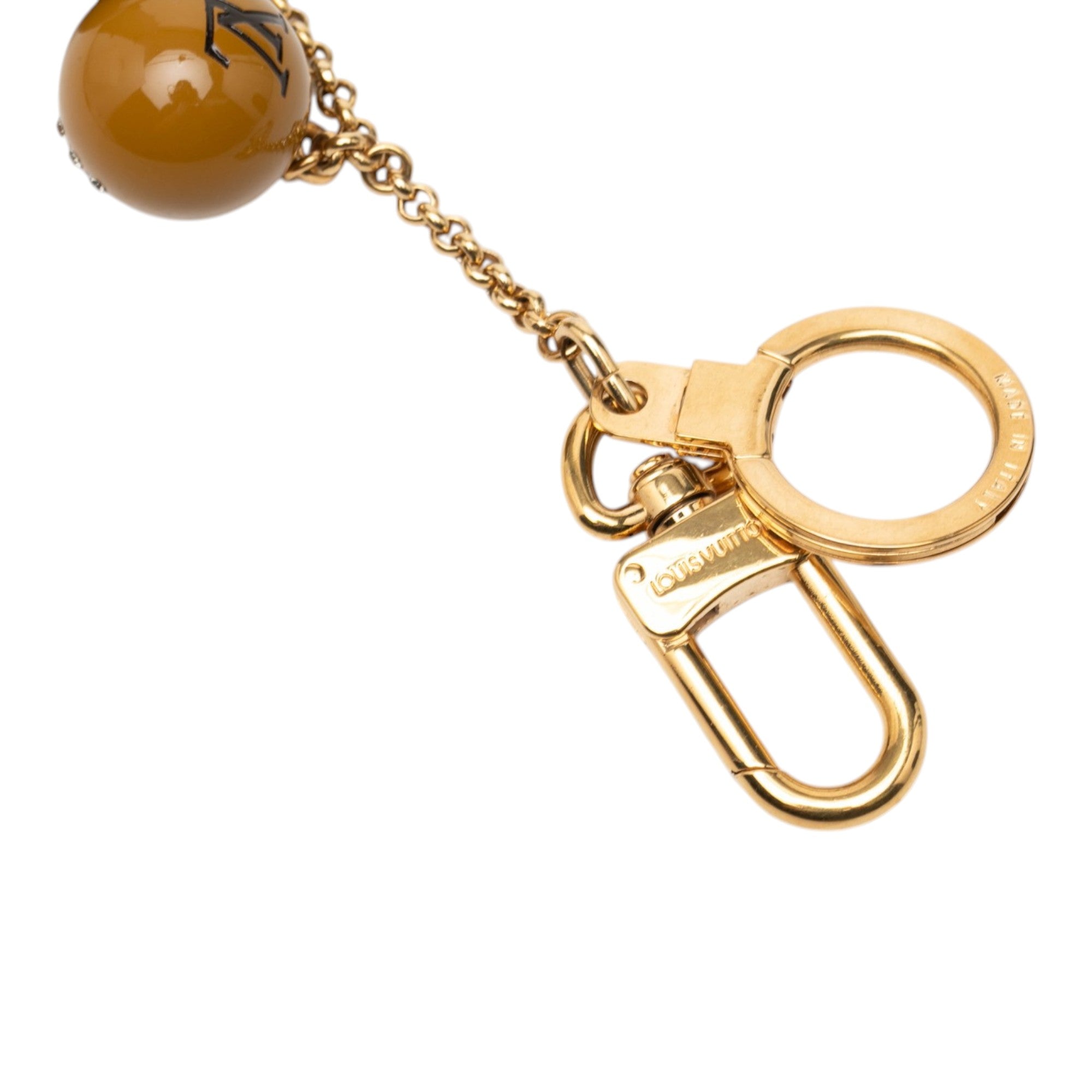 Gold Plated Strass and Resin Jack and Lucie Key Holder and Bag Charm - Image 4