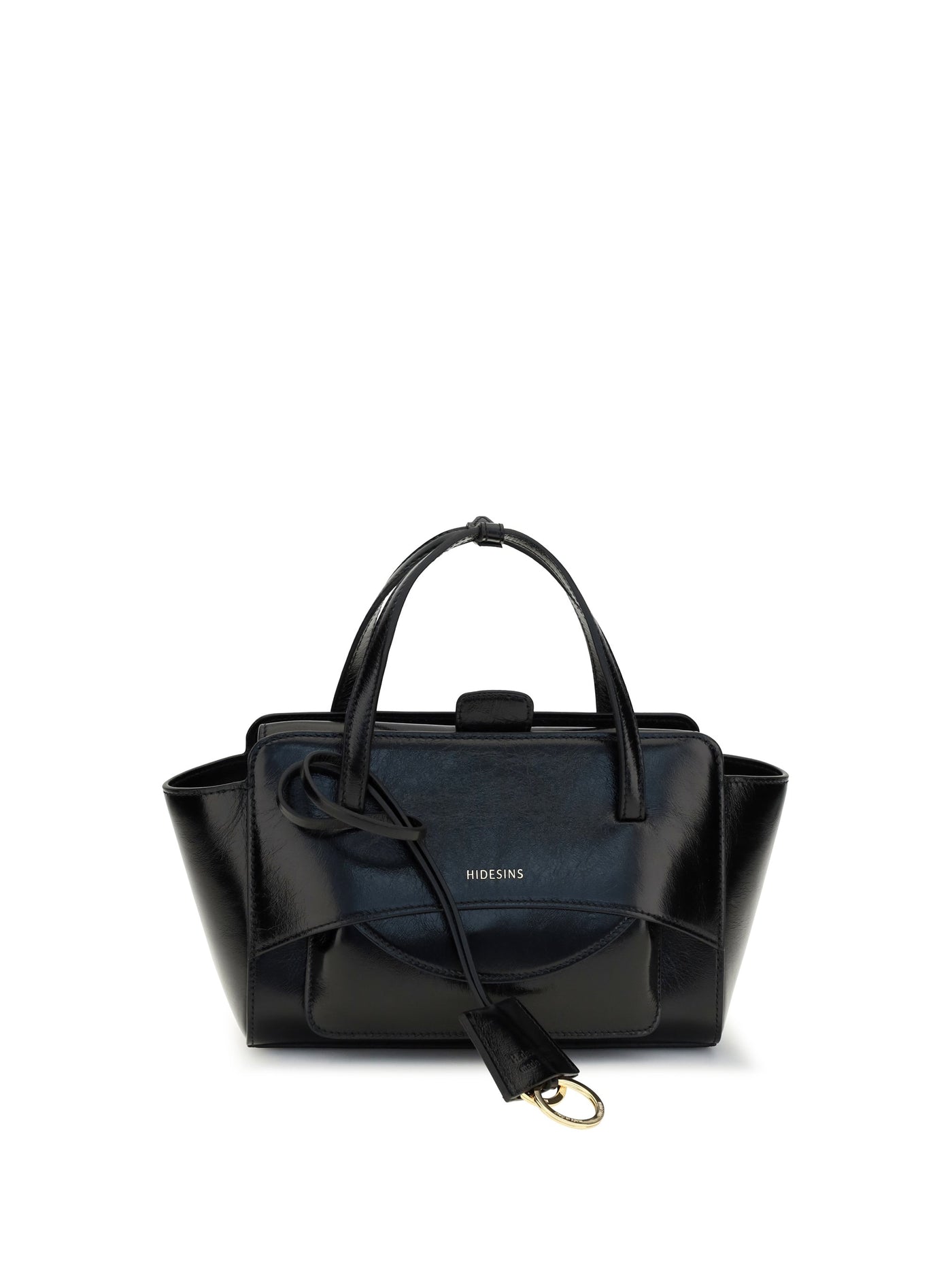 Hidesins Flap S Shoulder Bag — Black Calf Leather Bos Taurus