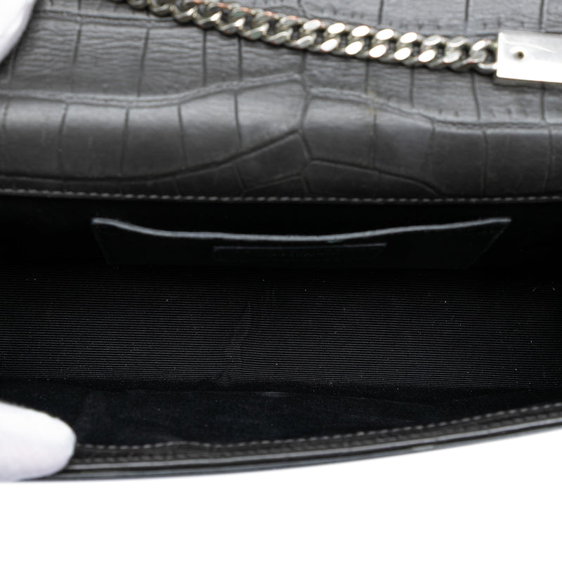 Medium Croc Embossed Leather Kate Tassel Crossbody - Image 4