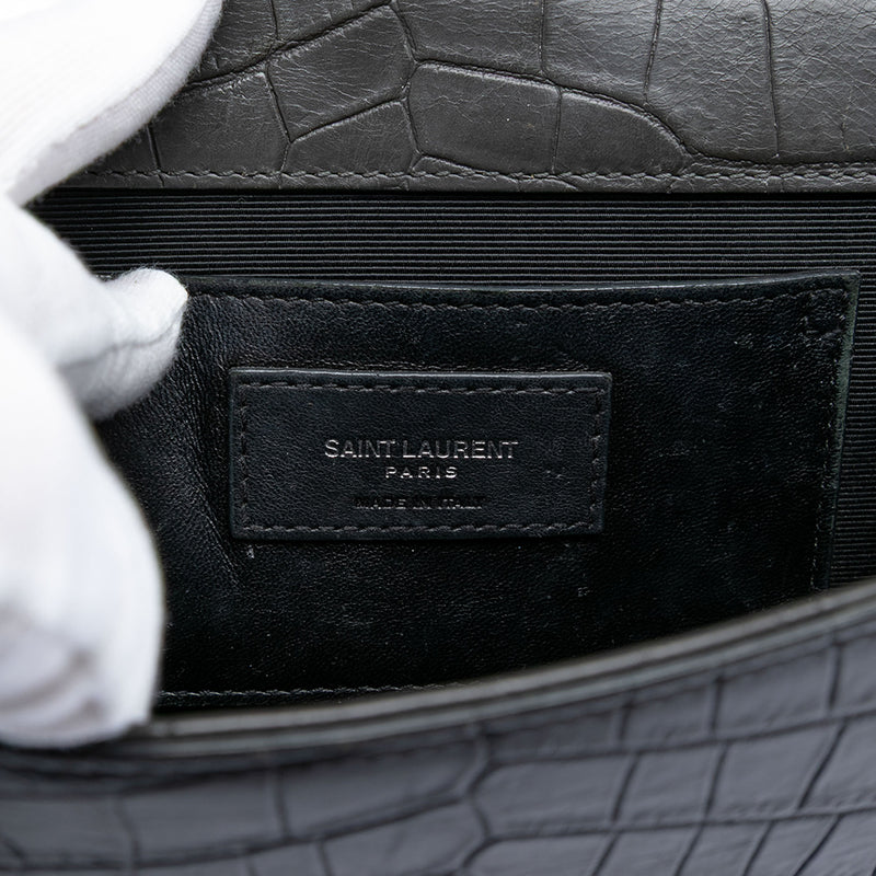 Medium Croc Embossed Leather Kate Tassel Crossbody - Image 5