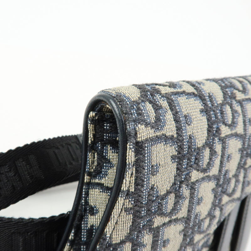 Christian Dior Saddle Belt Oblique Canvas Navy Bag