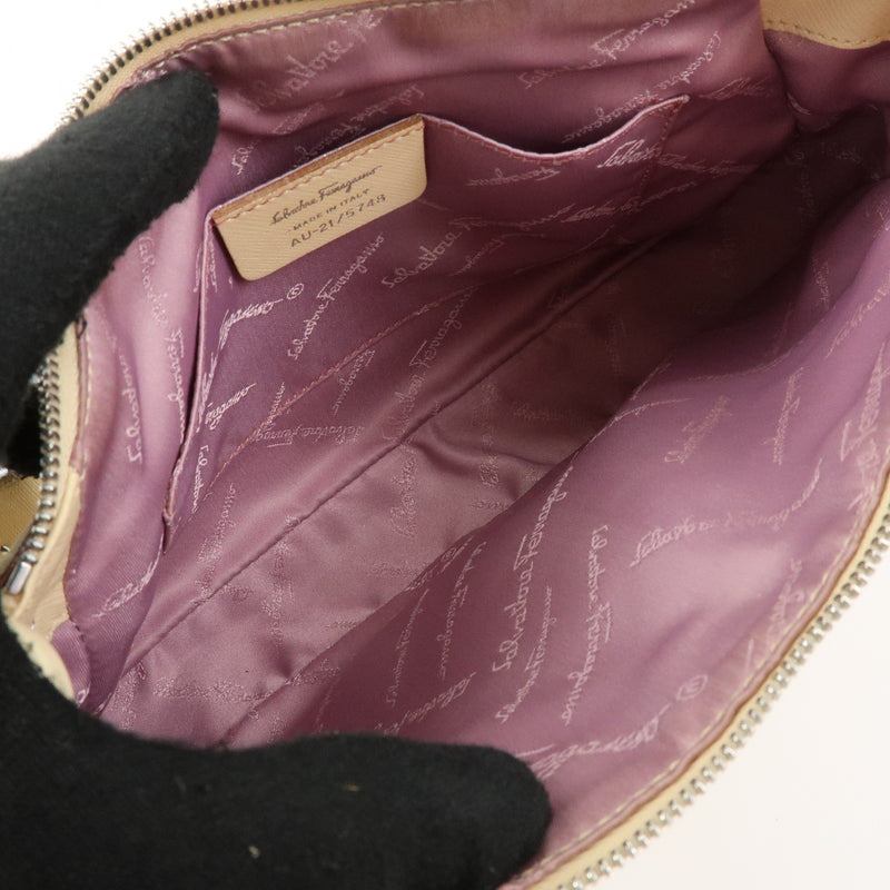 Salvatore Ferragamo Gancini Suede Beige Bag