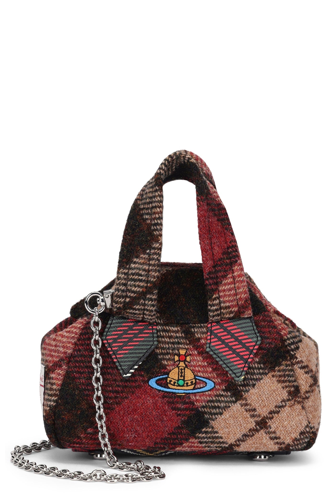 Vivienne Westwood Tartan Wool Tweed Top Handle Bag — Multicolor