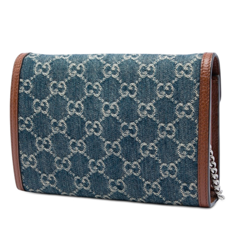 GG Denim Dionysus Wallet on Chain - Image 2