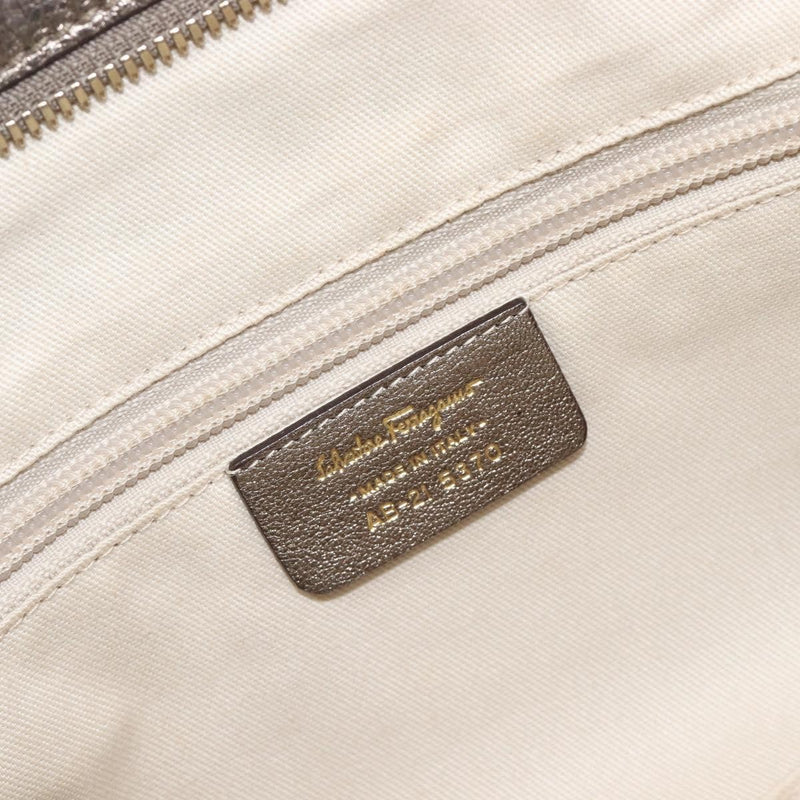 Salvatore Ferragamo Vintage Gancini Top Handle Leather Gold Bag