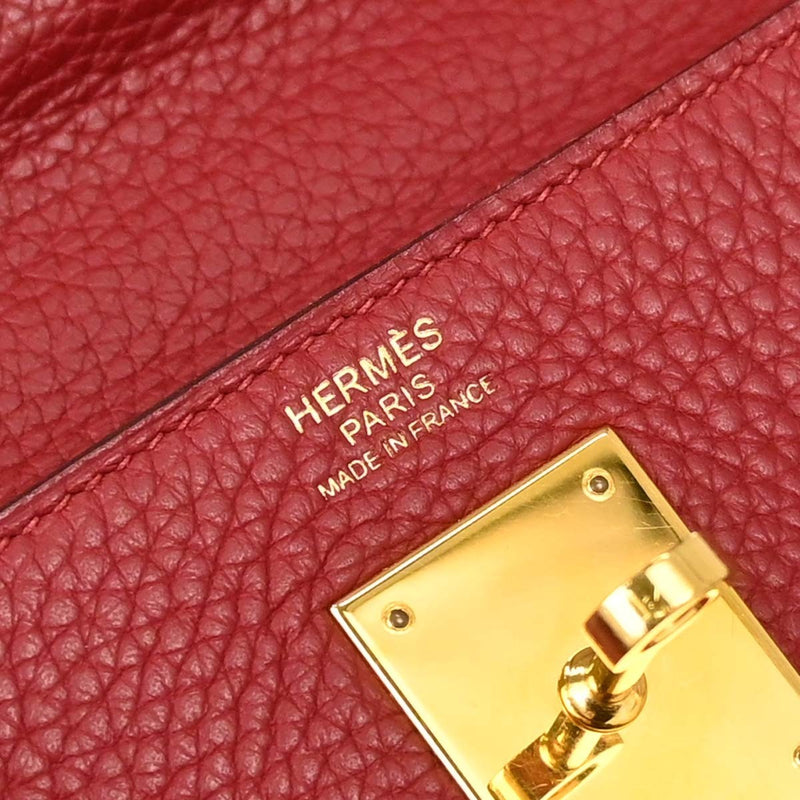 Hermes Kelly Red Togo With Gold Hardware Leather Bag