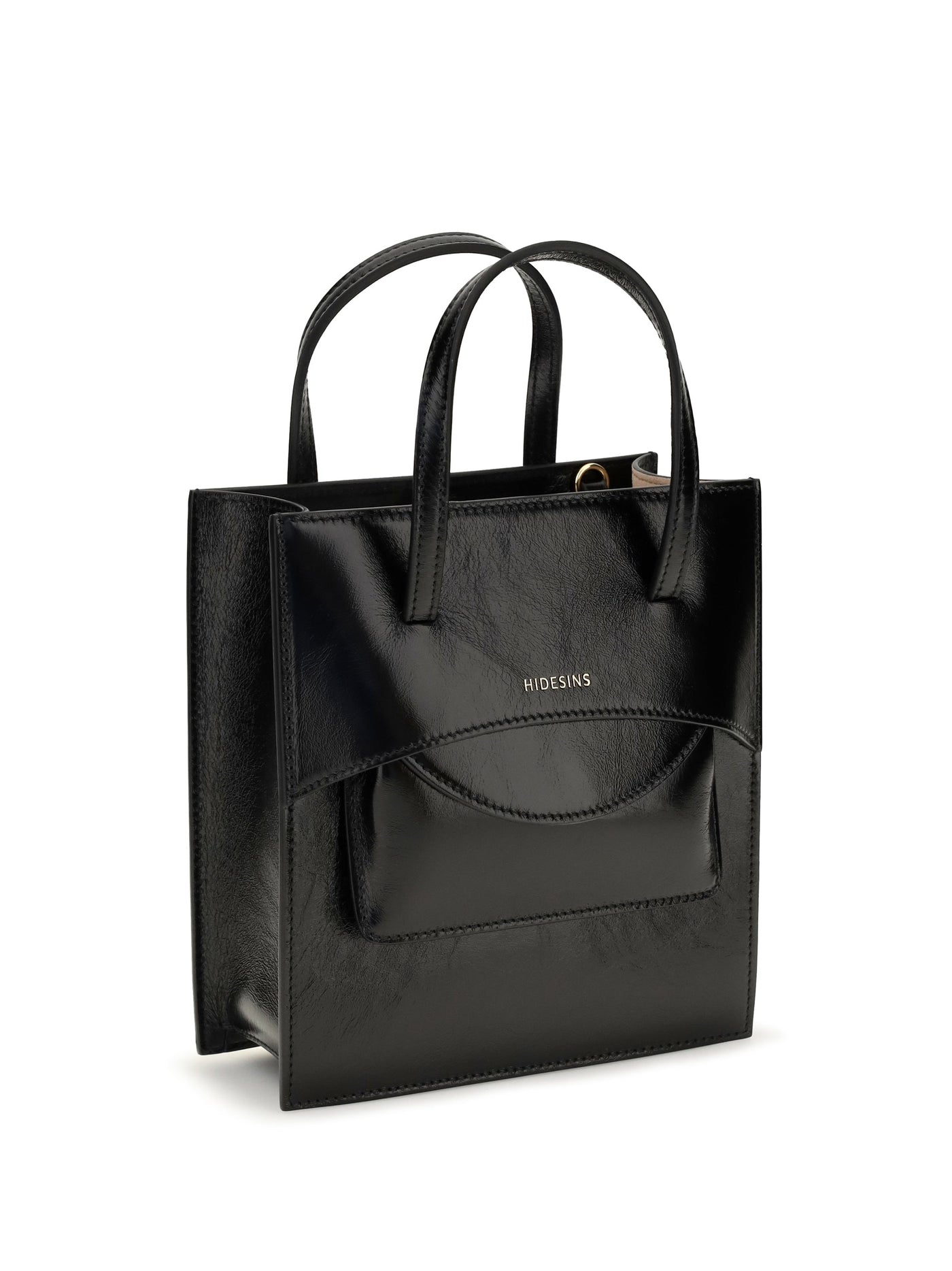 Hidesins Top Handle Bag — Black Calf Leather