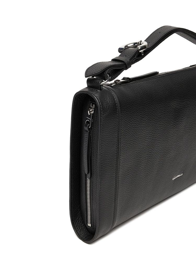 Coccinelle Elinor Shoulder Bag — Black Cowhide