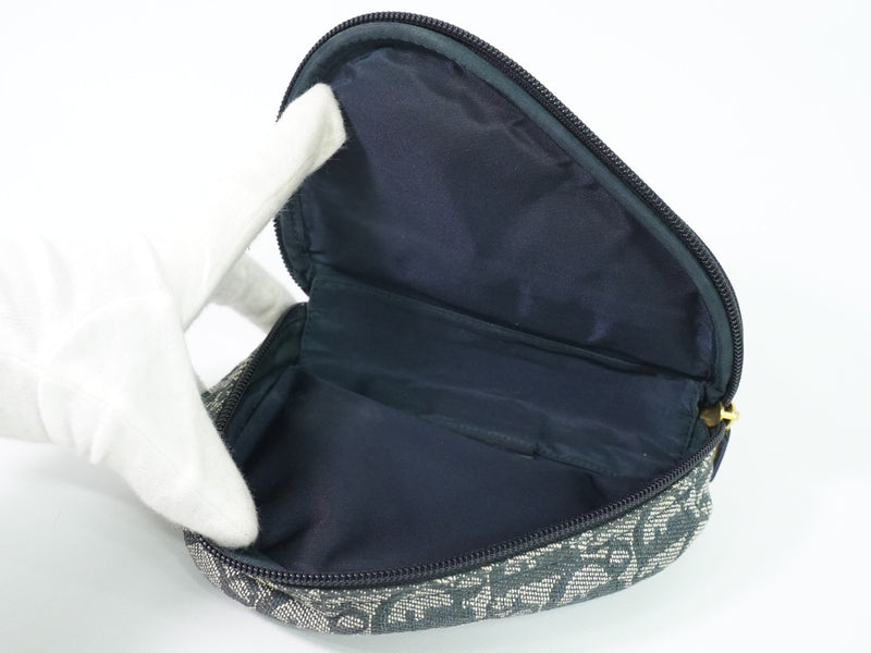 Christian Dior Saddle Zip Diorissimo Canvas Navy Bag
