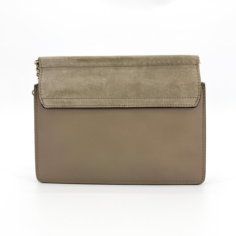 Chloe Faye Clutch Leather And Suede Beige Calfskin