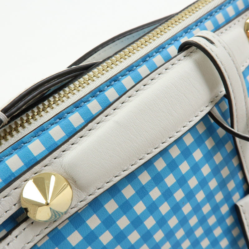 Fendi By The Way Satchel Printed Leather Blue