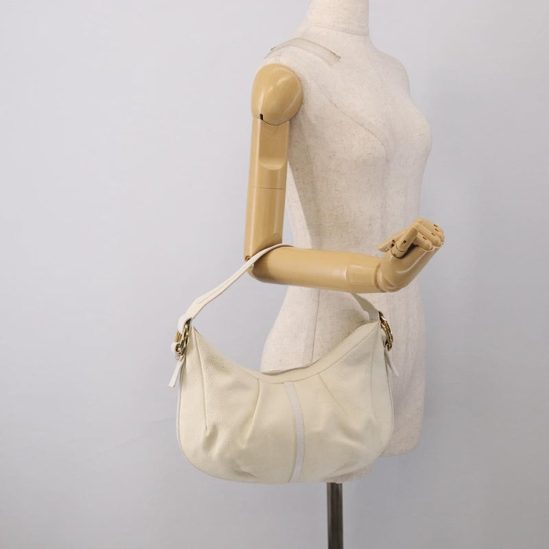 Bvlgari Shoulder Leather White Bag