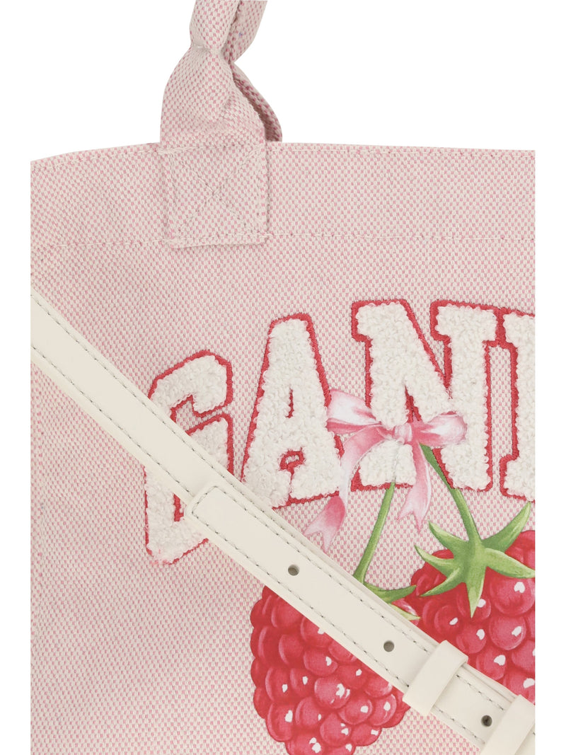 Ganni Easy Shopper Shoulder Bag — Beige Recycled Polyester