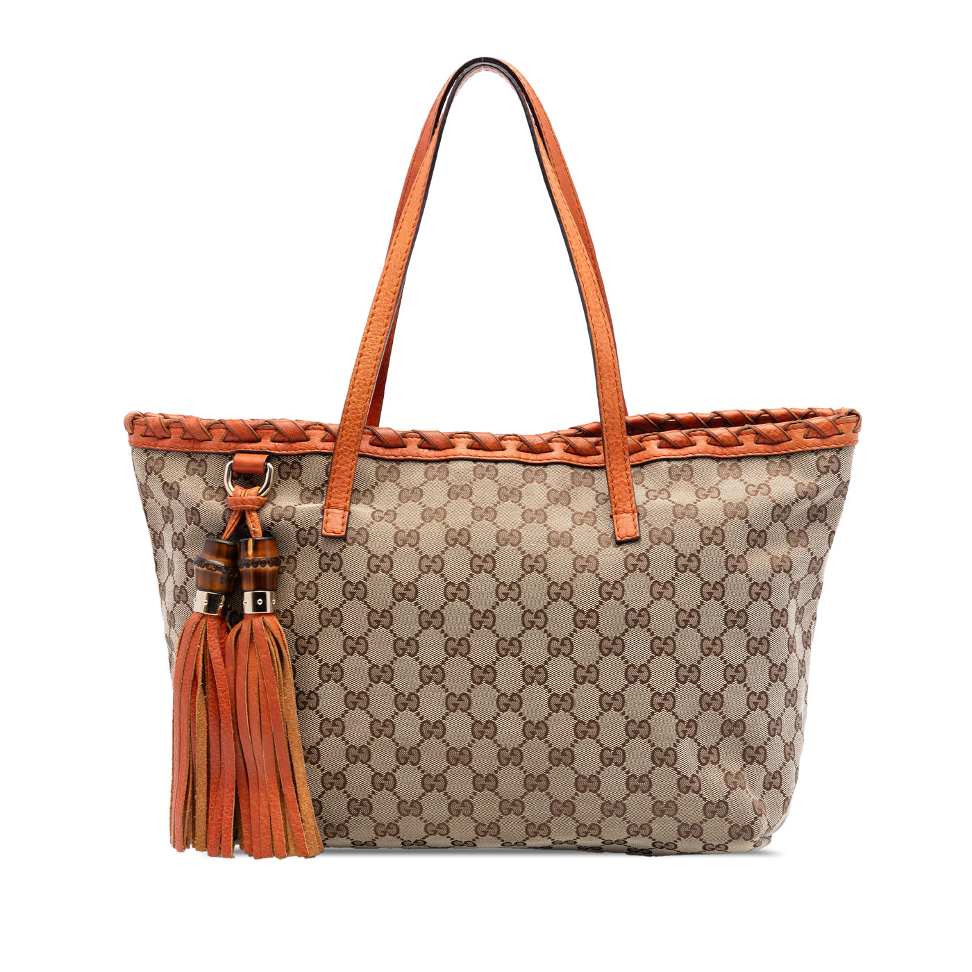 Medium GG Canvas Bamboo Tassel Tote - Image 1