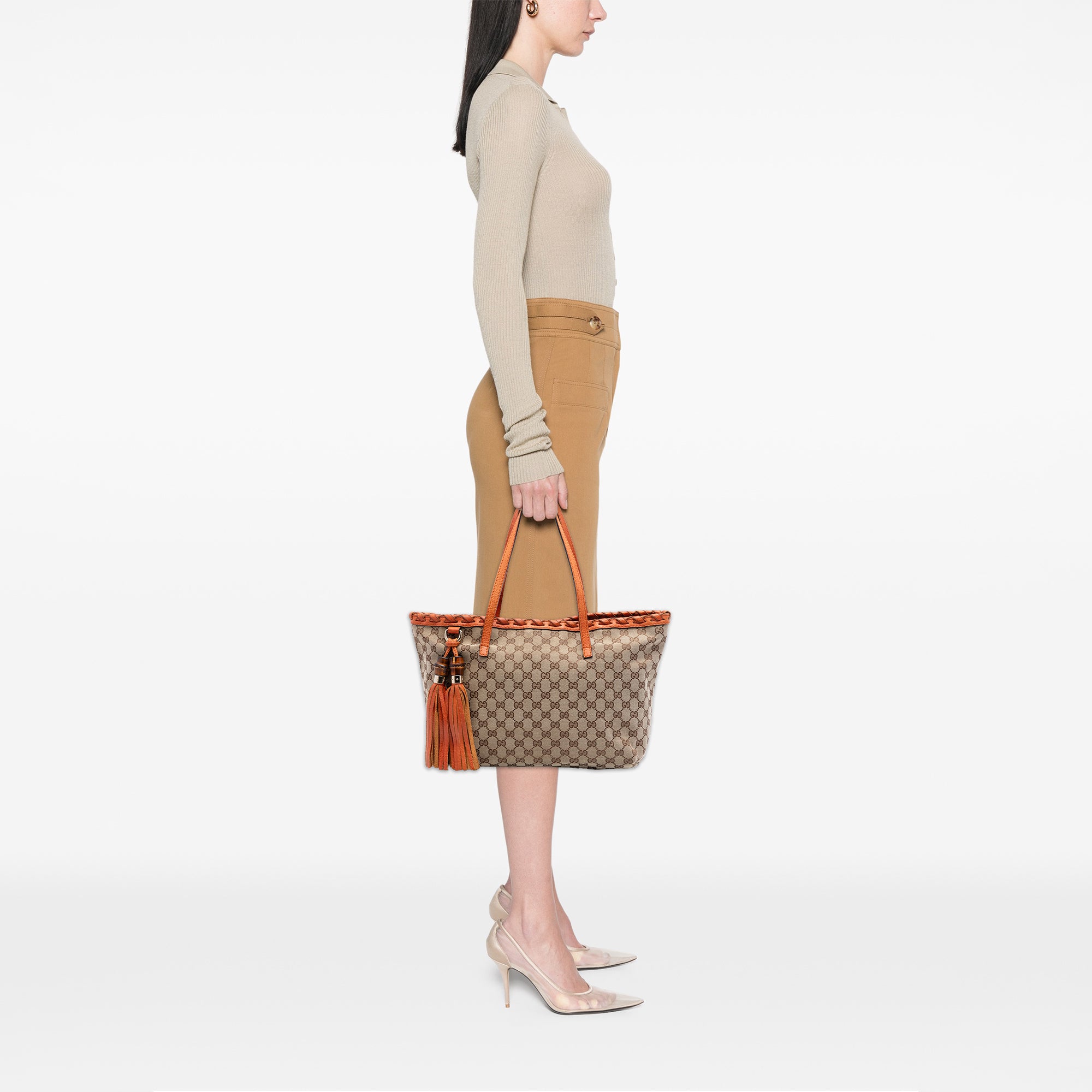 Medium GG Canvas Bamboo Tassel Tote - Image 6