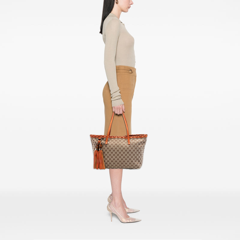 Medium GG Canvas Bamboo Tassel Tote - Image 6