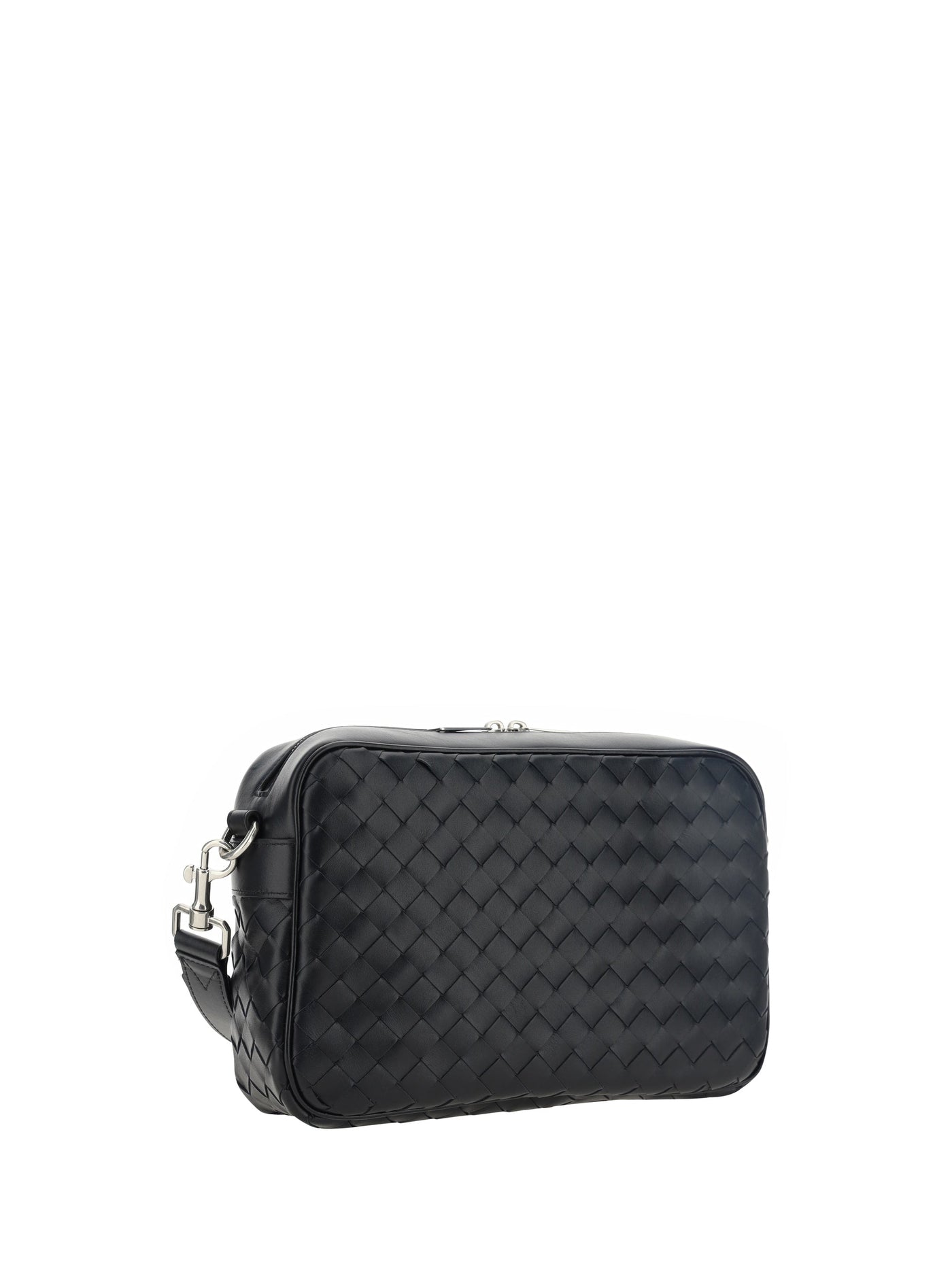 Bottega Veneta Camera Shoulder Bag — Black Calf Leather