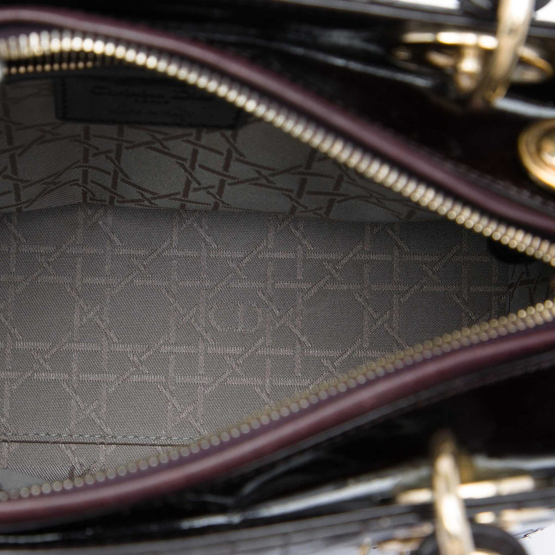 Medium Patent Cannage Lady Dior - Image 4