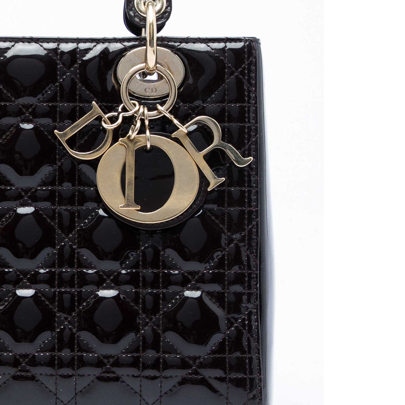 Medium Patent Cannage Lady Dior - Image 5
