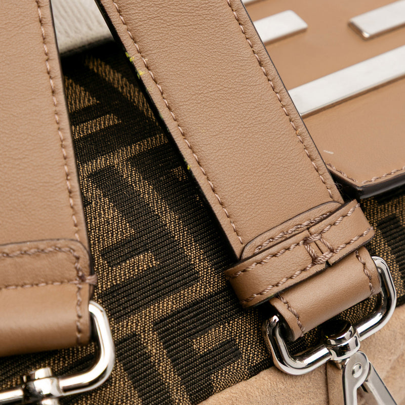 Large Zucca and Pequin Canvas Convertible Baguette Satchel - Image 10