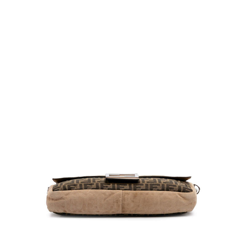 Large Zucca and Pequin Canvas Convertible Baguette Satchel - Image 3