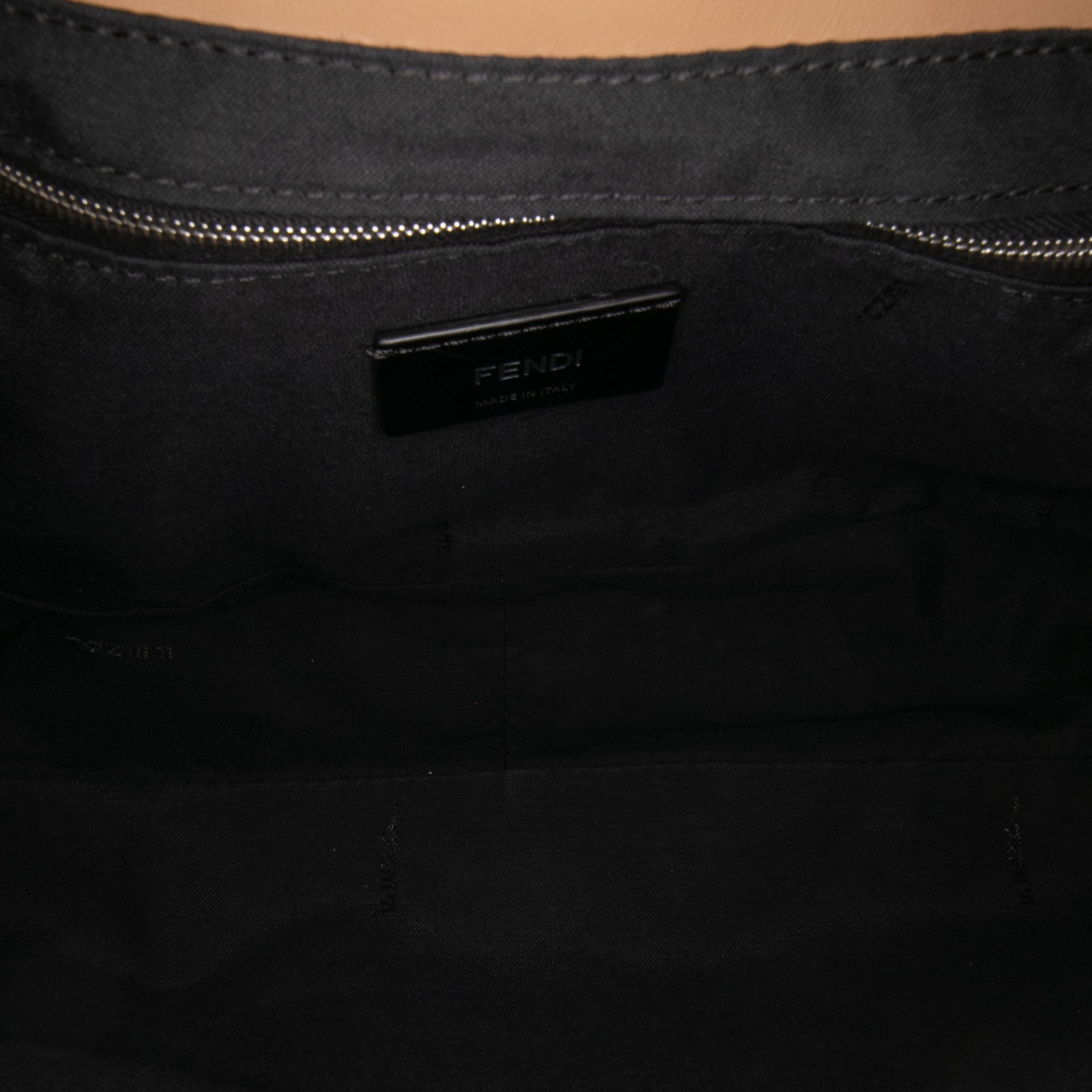 Large Zucca and Pequin Canvas Convertible Baguette Satchel - Image 4