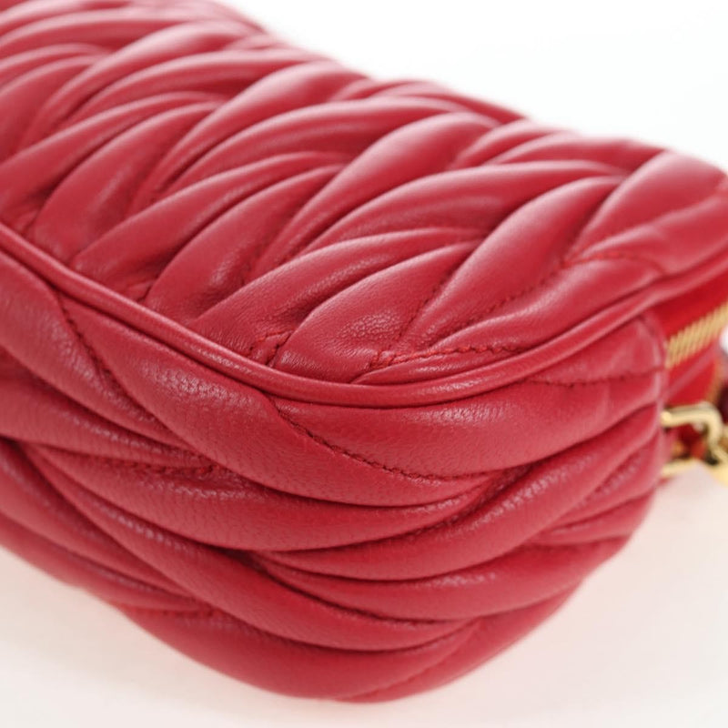 Miu Miu Tech Matelasse Leather Red Bag