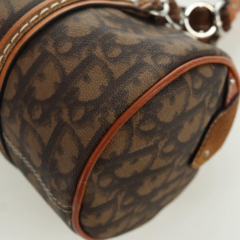 Christian Dior Vintage Trotter Romantique Boston Diorissimo Coated Canvas Brown Bag