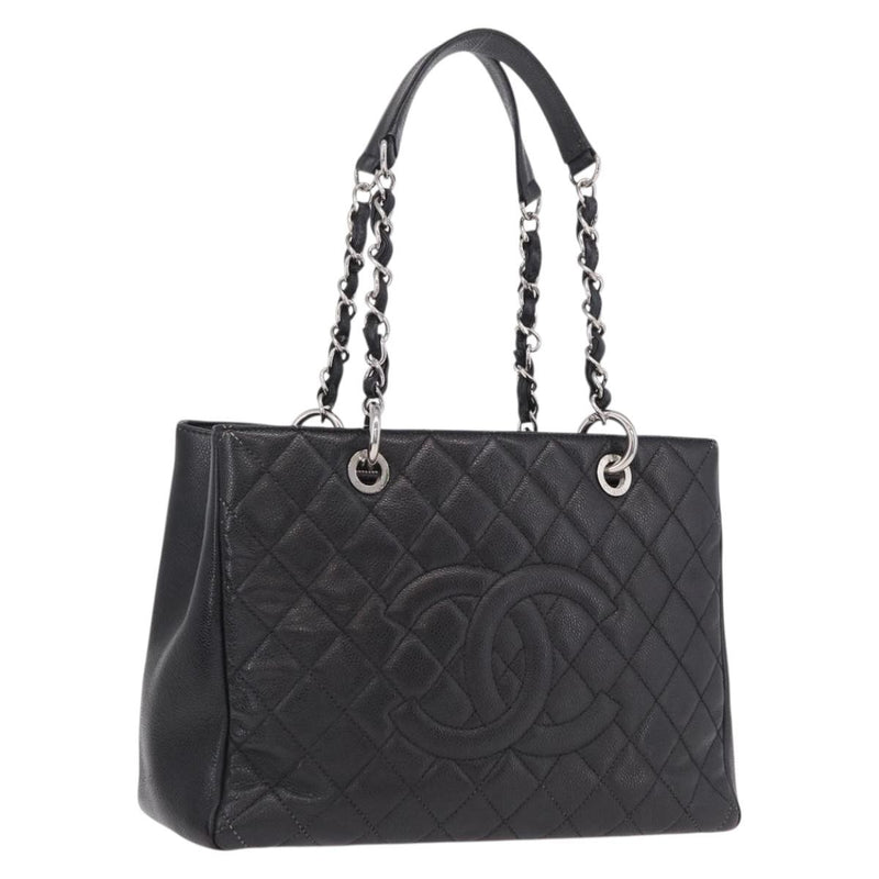 Chanel Grand Shopping Quilted Caviar Black Leather Bag