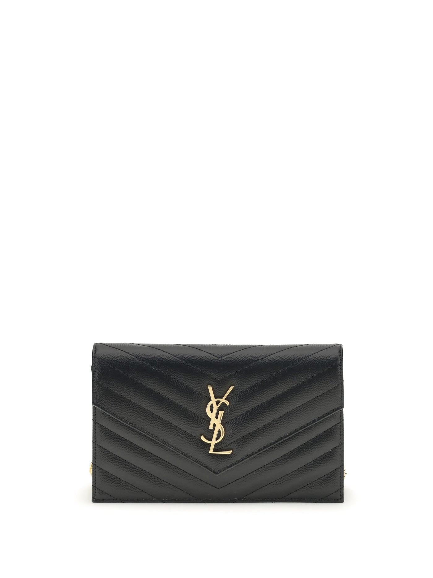 Saint Laurent Cassandre Mini Crossbody Bag — Black Calf Leather Bos Taurus