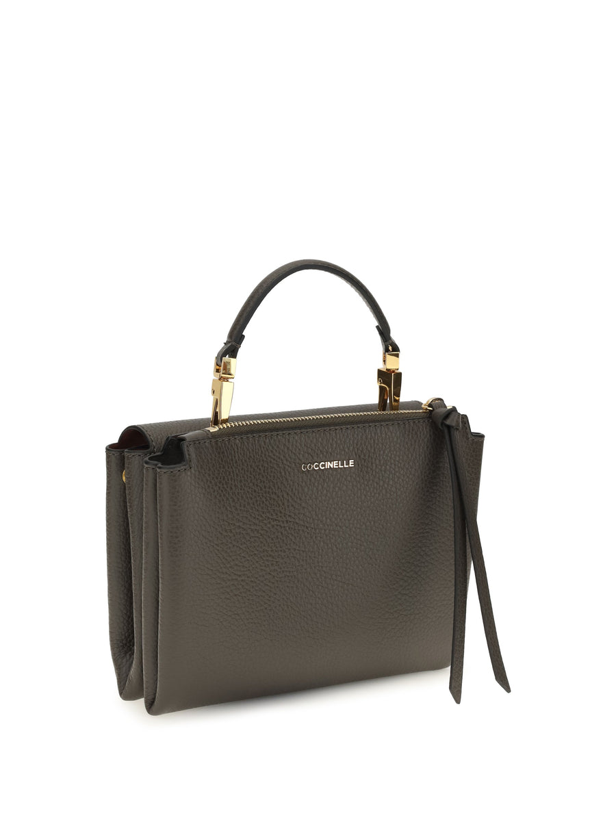 Coccinelle Arlettis Top Handle Bag — Gray Calf Leather