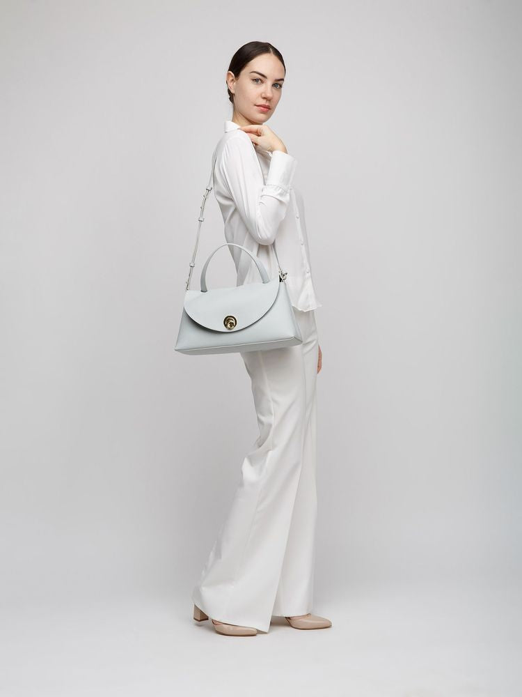 Coccinelle Nikla Top Handle Bag — Green Cowhide