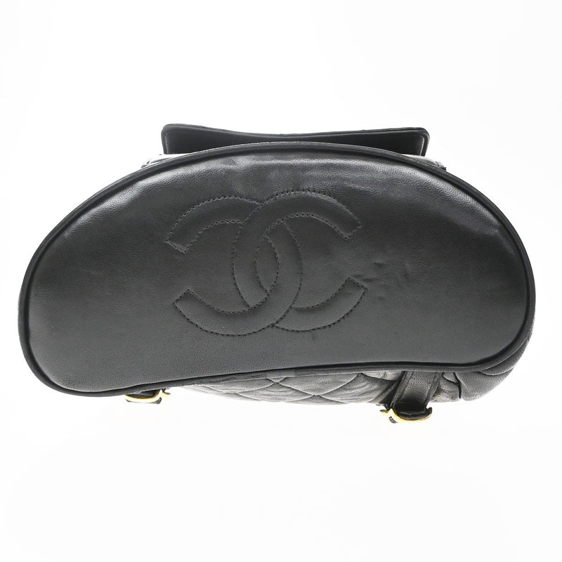 Chanel Vintage Cc Pocket Quilted Lambskin Black Leather Bag