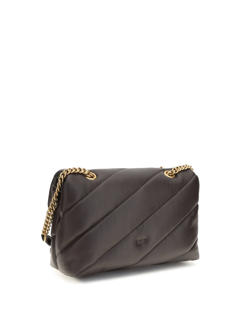 Pinko Love Shoulder Bag — Brown Calf Leather