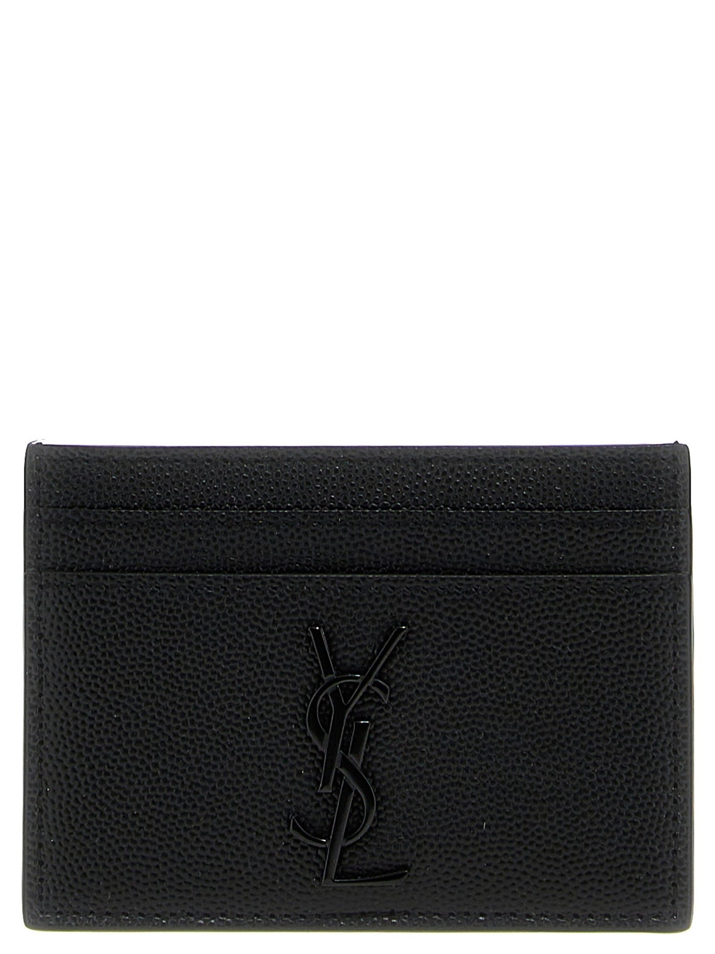 Saint Laurent Monogramme Leather Card Case — Black Cases