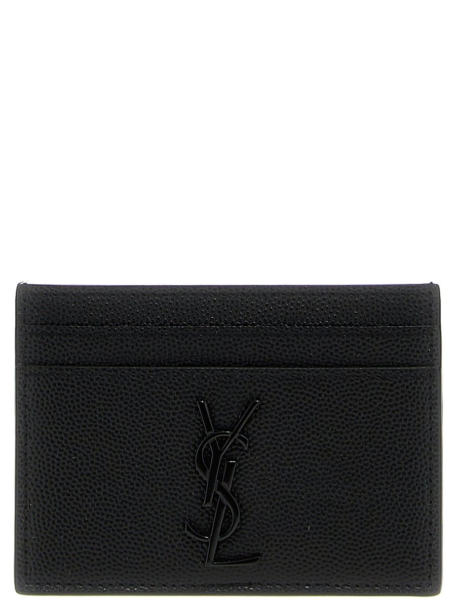 Saint Laurent Monogramme Leather Card Case — Black Cases