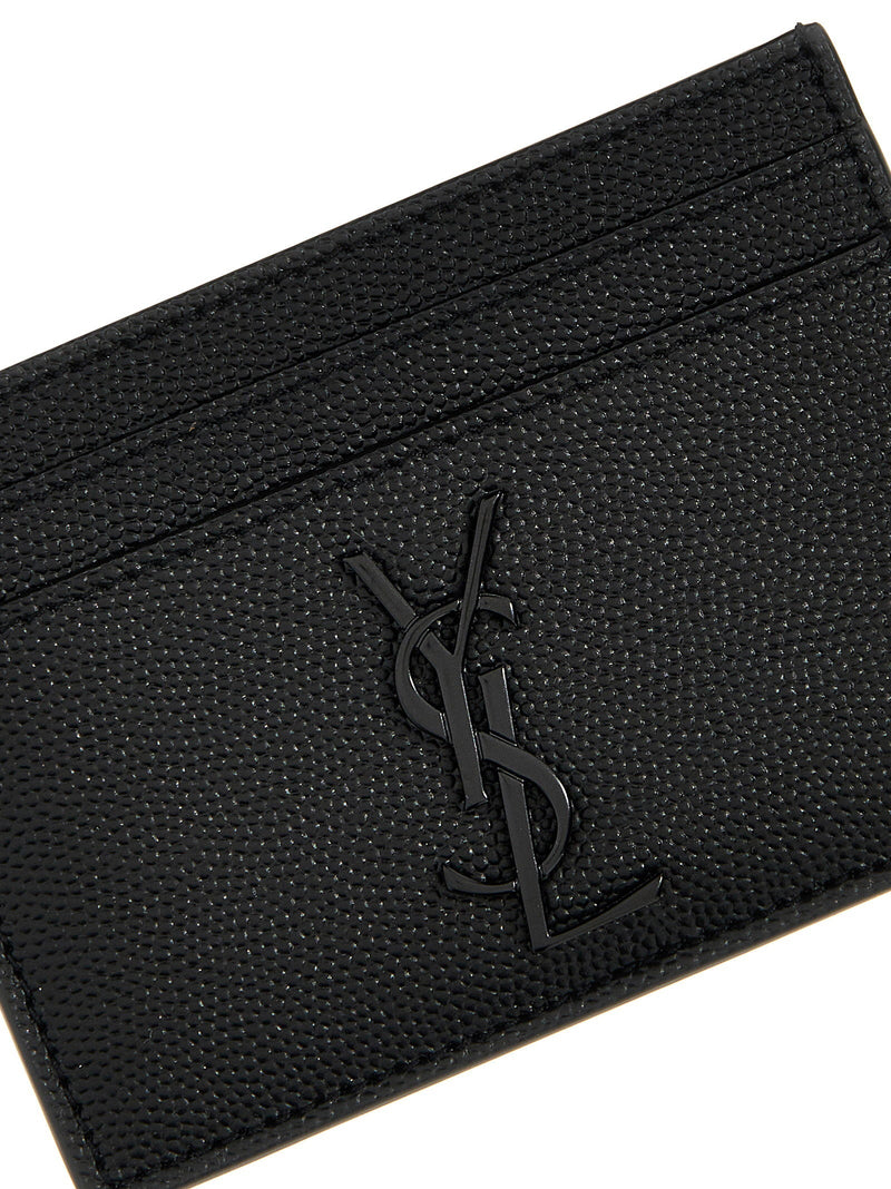 Saint Laurent Monogramme Leather Card Case — Black Cases