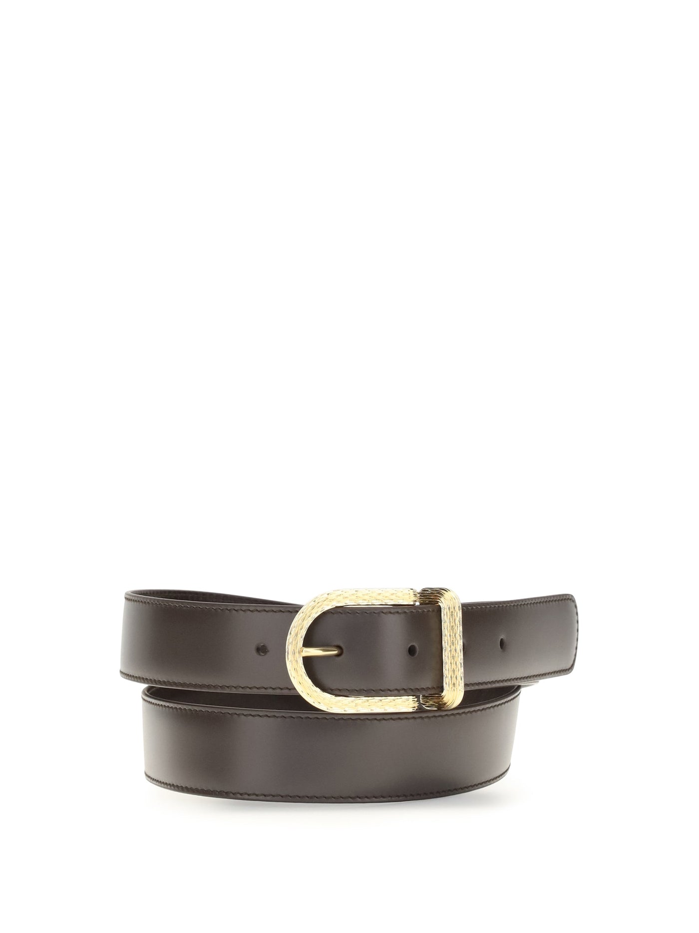 Loro Piana Inlay Belt — Black Calf Leather