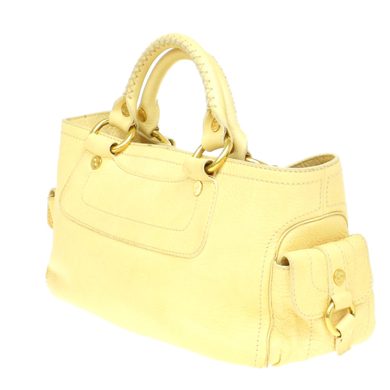 Celine Boogie Satchel Leather Yellow