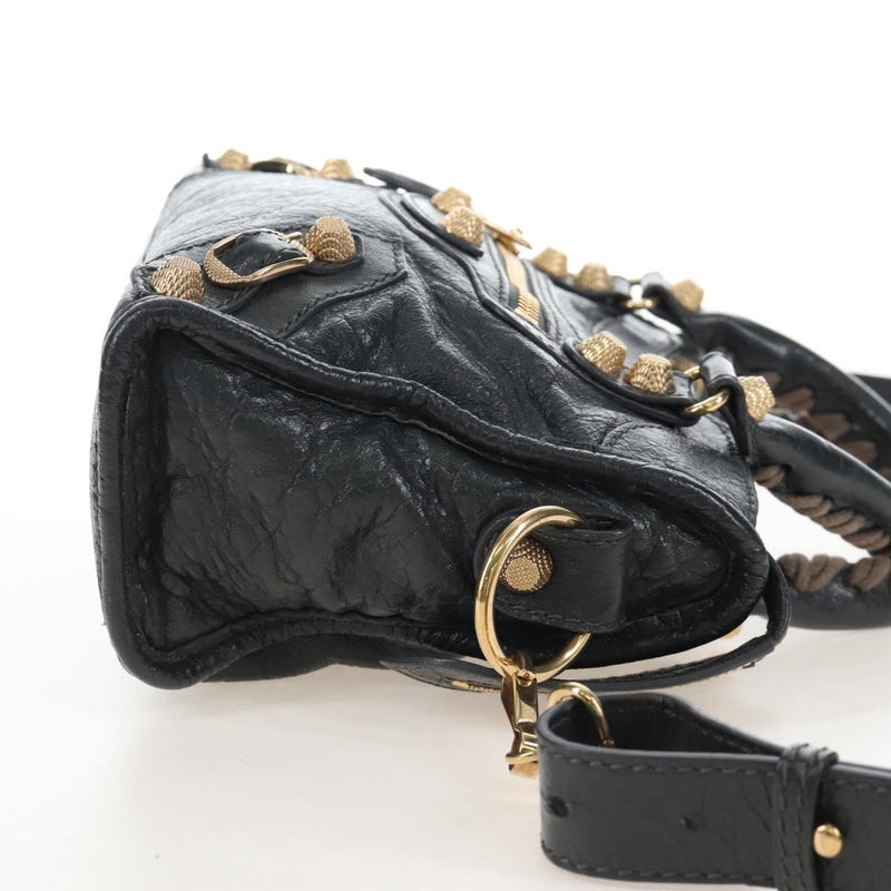 Balenciaga City Giant Studs Leather Gray Bag