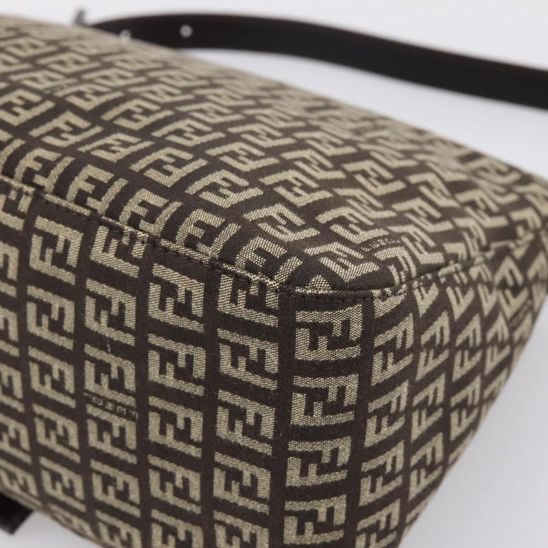 Fendi Mamma Baguette Zucchino Canvas Brown Bag