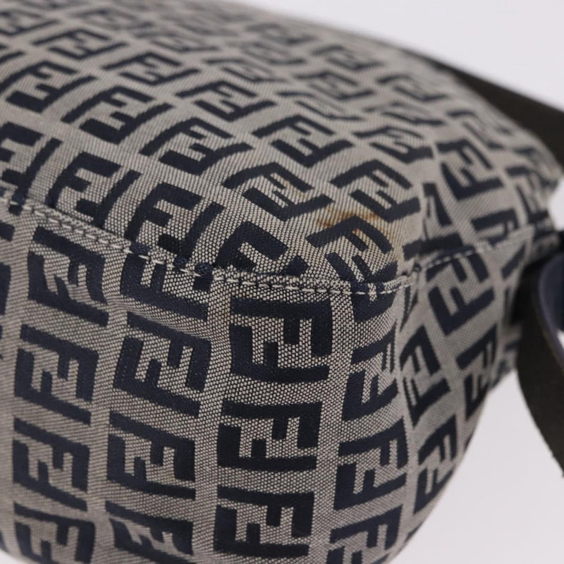 Fendi Baguette Zucchino Canvas Navy Bag
