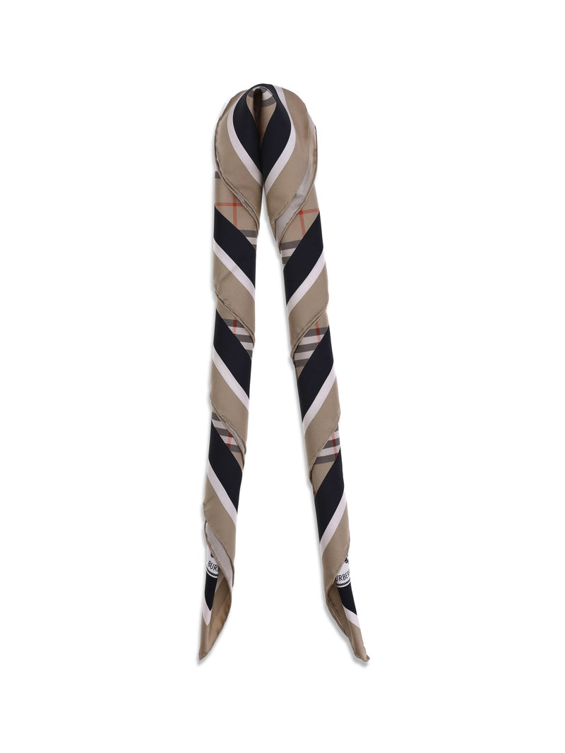 Burberry Silk Check Scarf — Beige Scarfs
