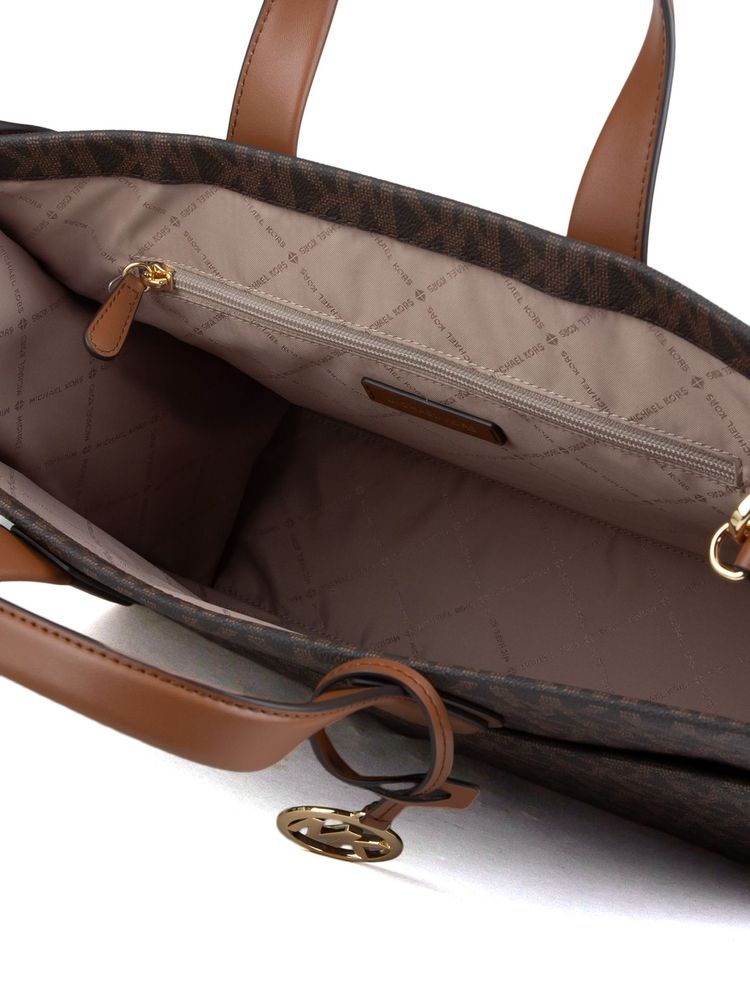 Michael Kors Gigi Tote Bag — Brown 89.coated Canvas