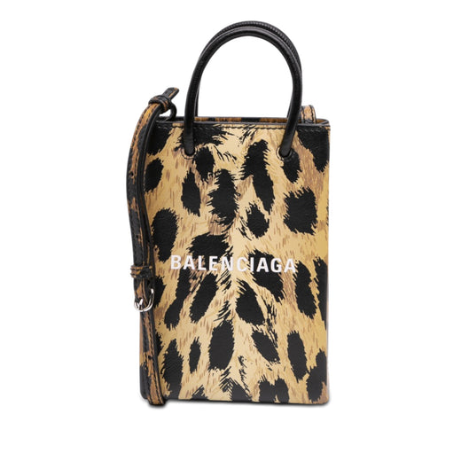 Mini Leopard Print Logo Shopping Phone Holder - Image 1