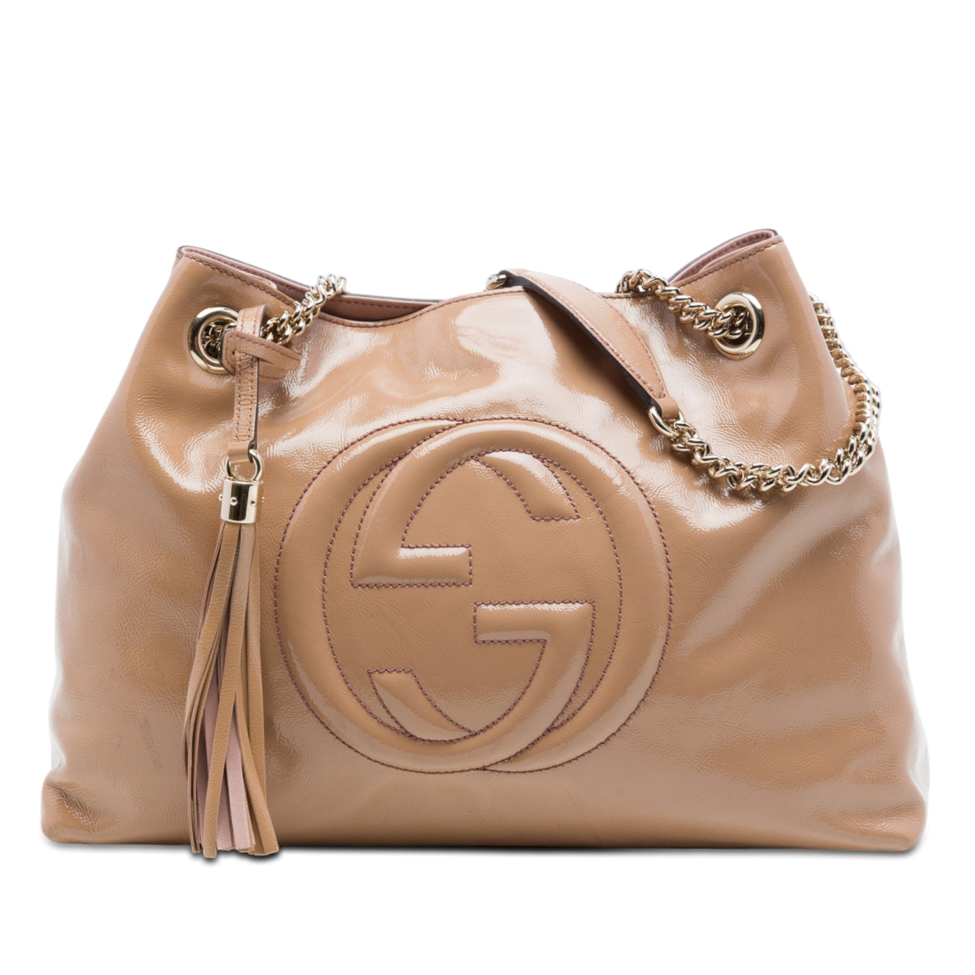 Medium Patent Soho Chain Tote - Image 1