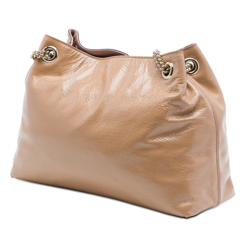 Medium Patent Soho Chain Tote - Image 2
