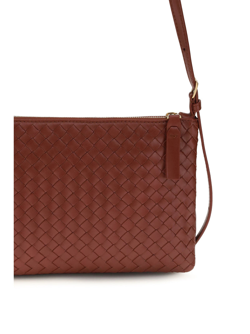 Bottega Veneta Intrecciato Shoulder Bag — Red Calf Leather